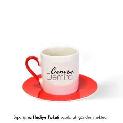 Kişiye Özel Hediye İsimli Kırmızı Fincan