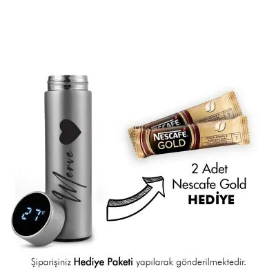 Kişiye Özel İsimli Termos (2 adet Nescafé Gold Hediyeli)