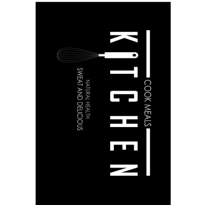 Kitchen Yazılı Yıkanabilir Mutfak Halısı