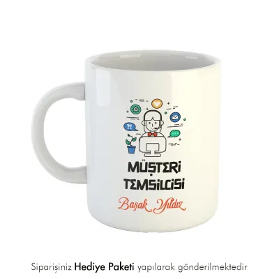 Müşteri Temsilcisine Özel İsimli Hediye Kupa