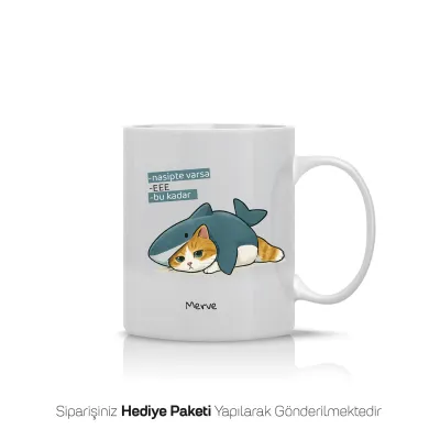 Nasipte Varsa Yazılı Kişiye Özel Kupa Bardak