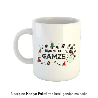 Neşeli Yıllar Tasarımlı İsme Özel Kupa Bardak