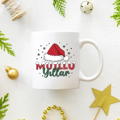 Noel Şapkalı Mutlu Yıllar Temalı Kupa