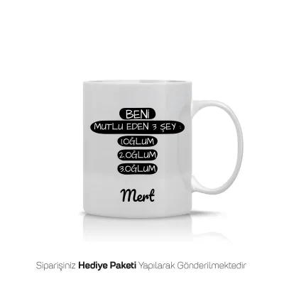 Oğlum,Oğlum,Oğlum Temalı Kişiye Özel Kupa Bardak