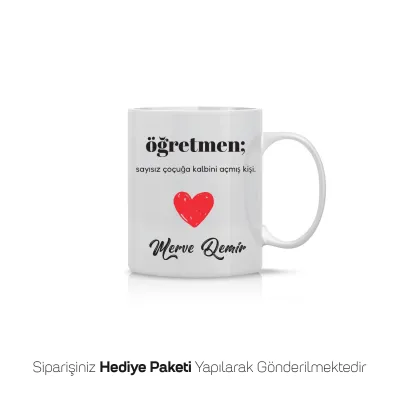 Öğretmen Tanımlı İsimli Kupa Bardak