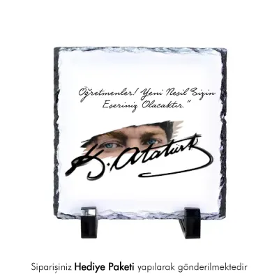 Öğretmenler Gününe Özel Atatürk Temalı Doğal Taş