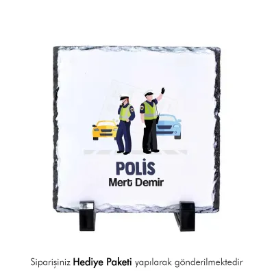 Polise Özel İsim Baskılı Doğal Taş