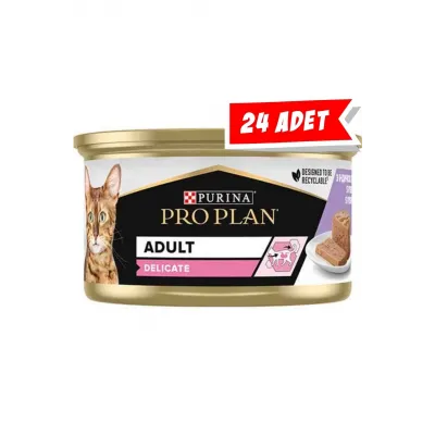 Pro Plan Delicate Hindili 85 gr 24lü Yetişkin Konserve Kedi Maması