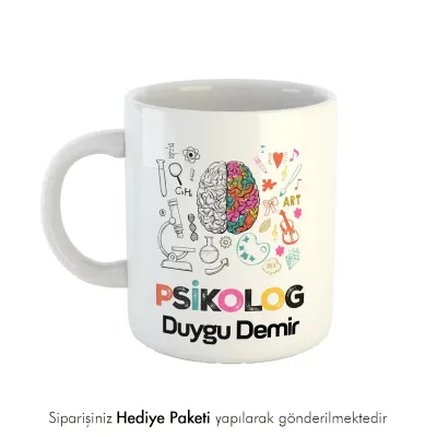 Psikolog Tasarımlı İsme Özel Hediye Kupa