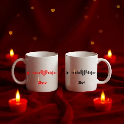 Sevgililer Gününe Özel Aşkın Sesi temalı 2li Kupa Seti