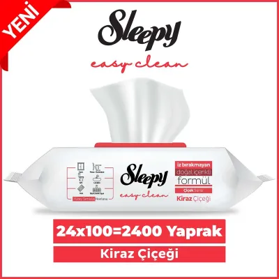 Sleepy Easy Clean Kiraz Çiçeği Yüzey Temizlik Havlusu 24 Adet 24x100 (2400 Yaprak)
