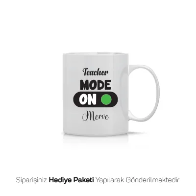 Teacher Mode Temalı İsimli Kupa Bardak