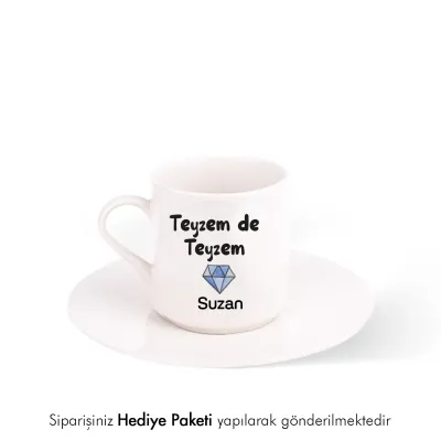 Teyzem De Teyzem Kişiye Özel İsimli Hediye Beyaz Fincan