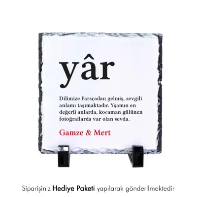 Yar Yazılı Özel İsim Baskılı Doğal Taş