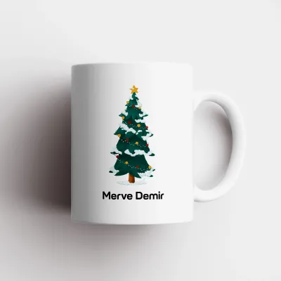 Çam Ağacı Temalı Kişiye Özel İsimli Kupa Bardak