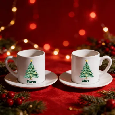 Yılbaş Ağacı Figürlü 2lİ Fincan