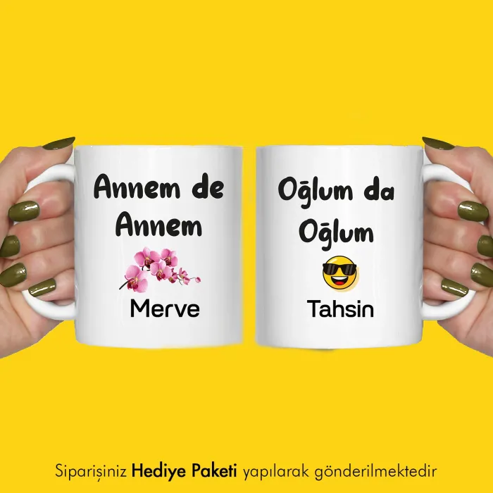 2Li Annem De Annem Oğlum Da Oğlum Kişiye Özel Kupa Bardak