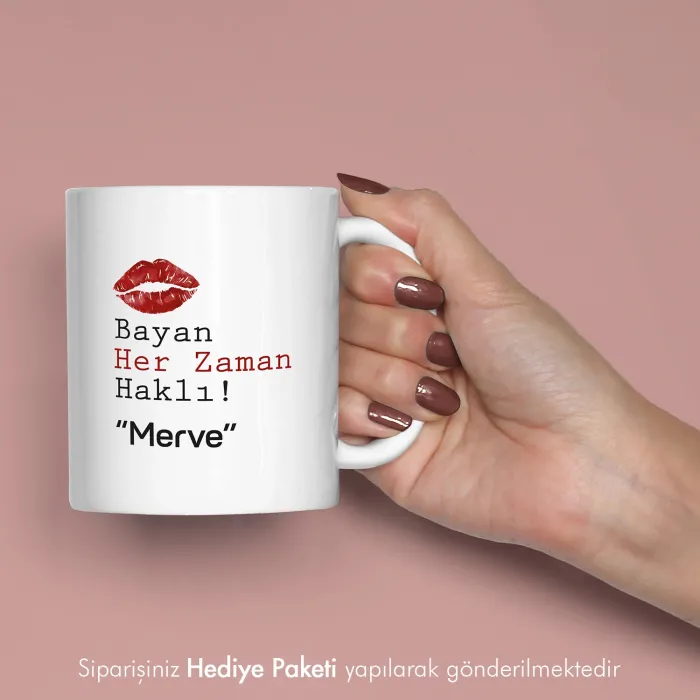 2Li Bayan Her Zaman Haklı Ve Bay Haklı Kişiye Özel Kupa Bardak