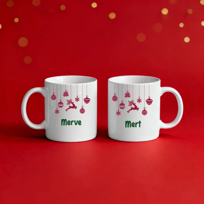 2li Kişiye Özel Noel Geyiği Kupası