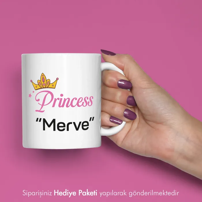 2Li Princess Ve Prince Kişiye Özel İsimli Kupa Bardak