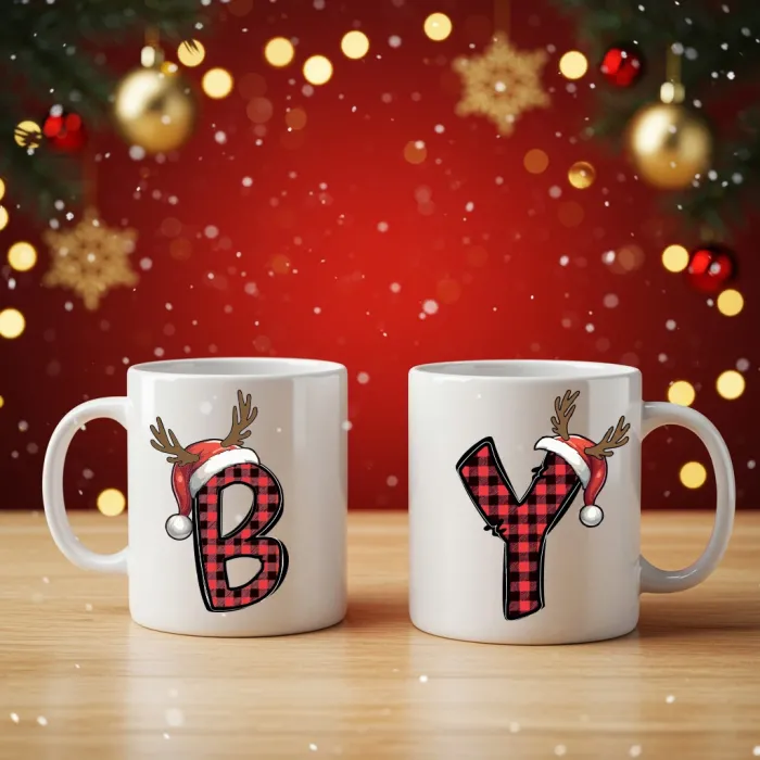 2Lİ Yılbaşı Temalı Harfli Kupa