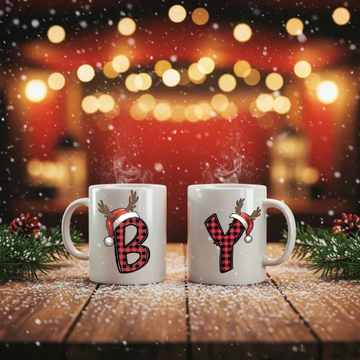 2Lİ Yılbaşı Temalı Harfli Kupa