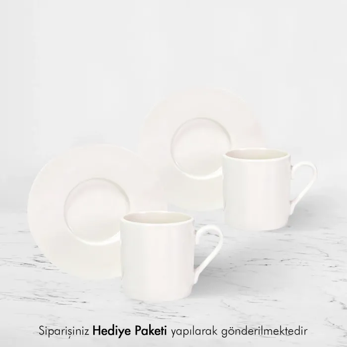 2’Li Beyaz Fincan Kişiye Özel Harf Baskılı