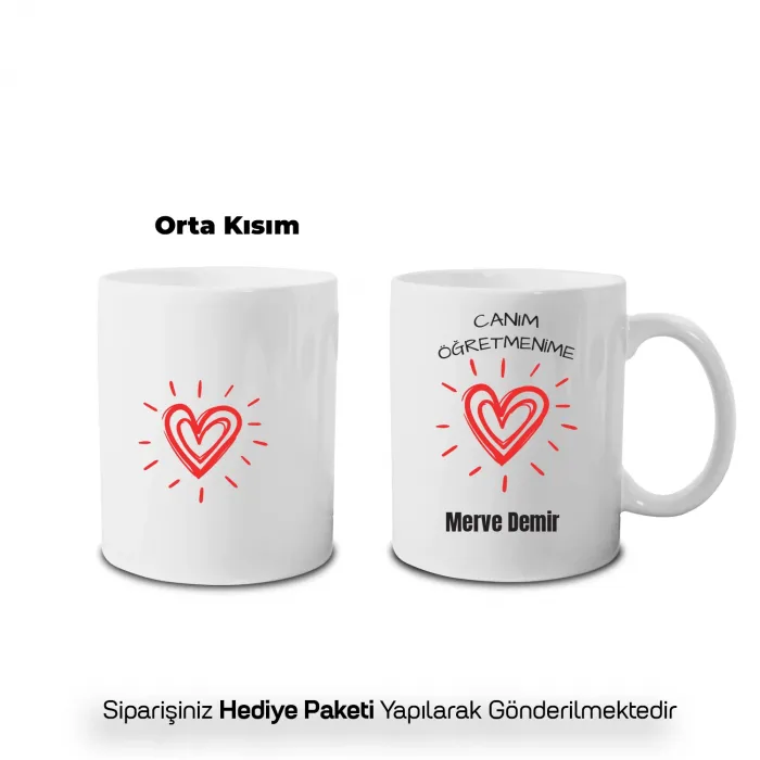 Canım Öğretmenime Temalı Kişiye Özel Kupa Bardak
