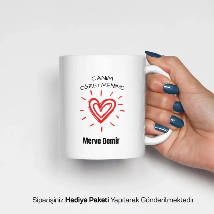 Canım Öğretmenime Temalı Kişiye Özel Kupa Bardak