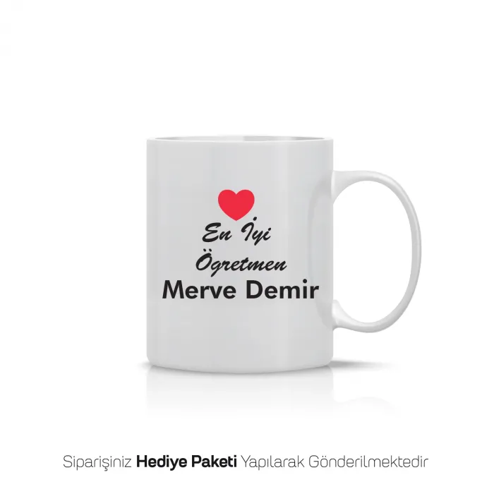 En İyi Öğretmen Temalı İsimli Kupa Bardak