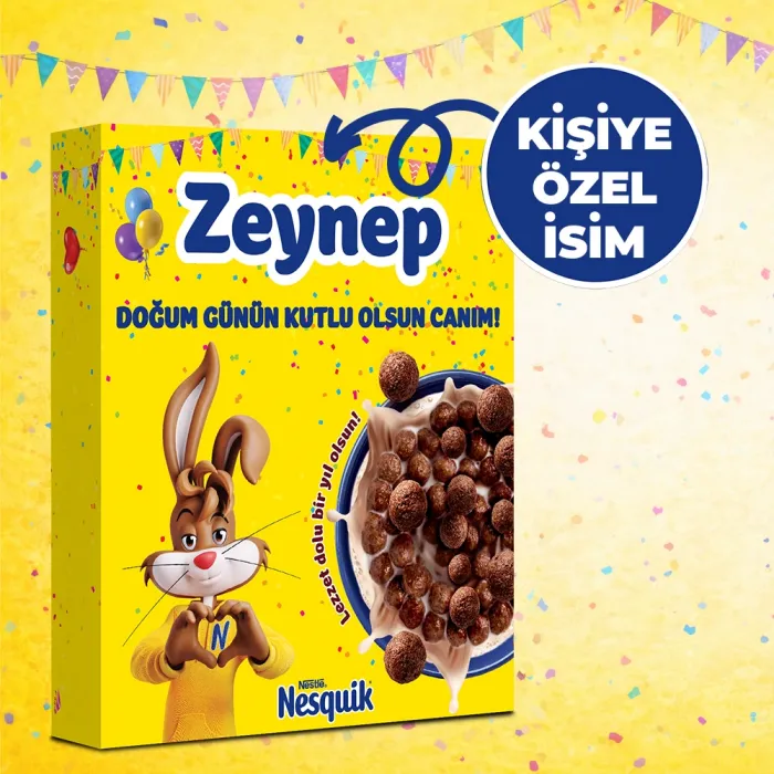 Kişiye Özel İsimli Doğum Günü Nesquik Kutusu