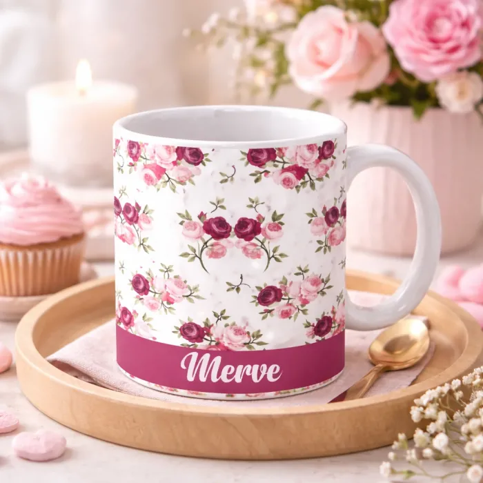 Çiçek Bahçesi Temalı İsimli Kupa