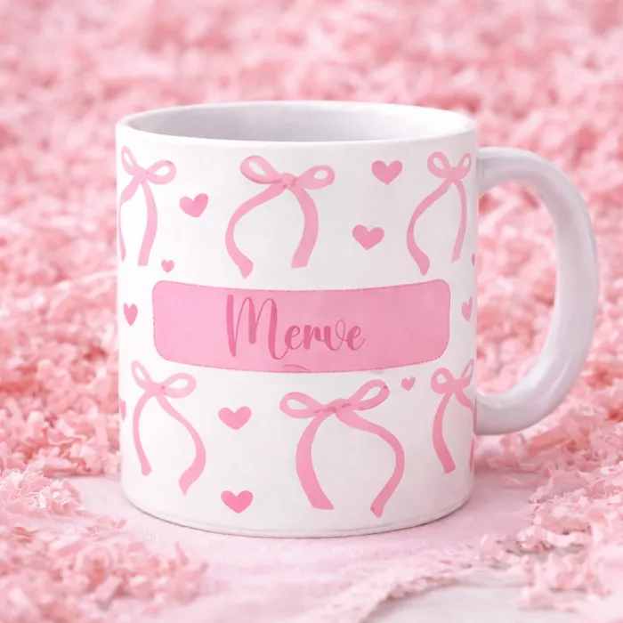 Kişiye Özel Fiyonklu İsimli Kupa