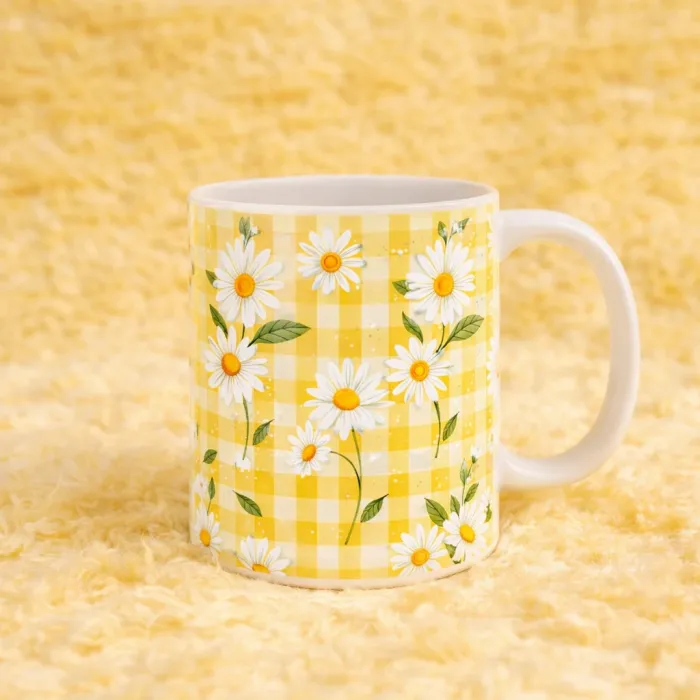 Kadınlar Günü Hediyesi Papatya Desenli Kupa