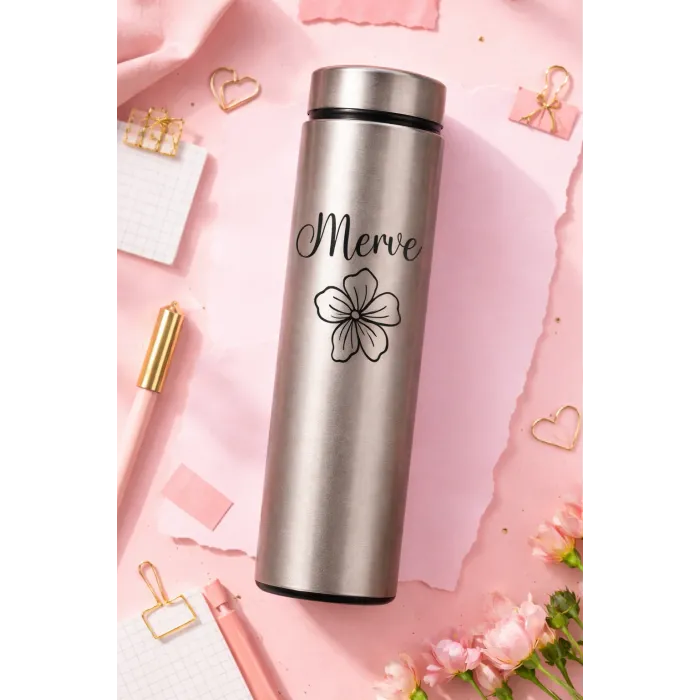 Kişiye Özel Çiçek Desenli Termos