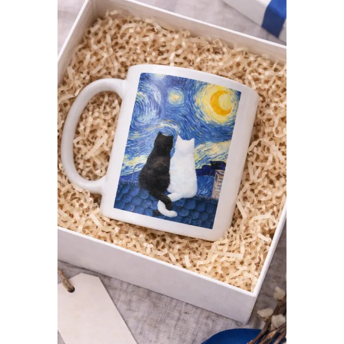 Romantik Kedi Çift Kupa