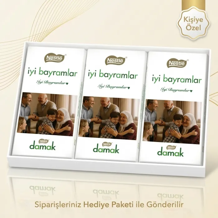 Bayrama Özel Fotoğraflı Nestlé Damak Çikolata Paketi