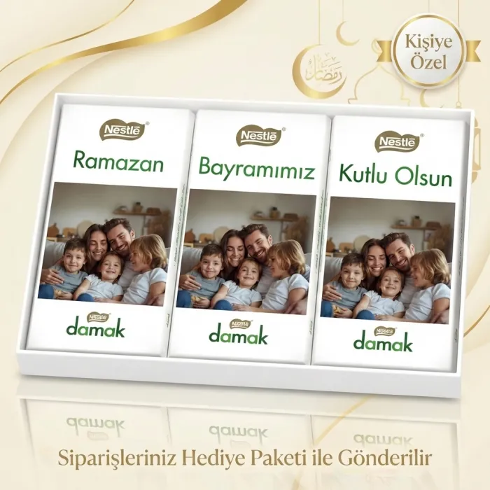 Bayrama Özel Fotoğraflı Nestlé Damak Çikolata Paketi