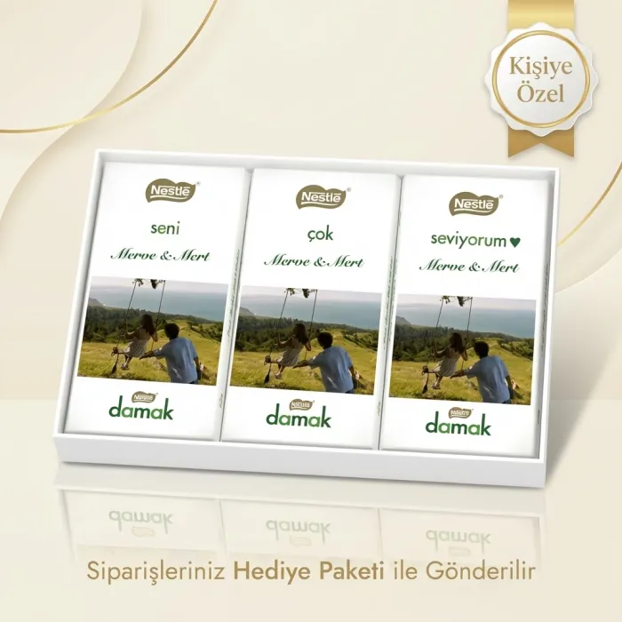 Sevgilinize Özel Fotoğraflı Nestle Damak Çikolata Paketi