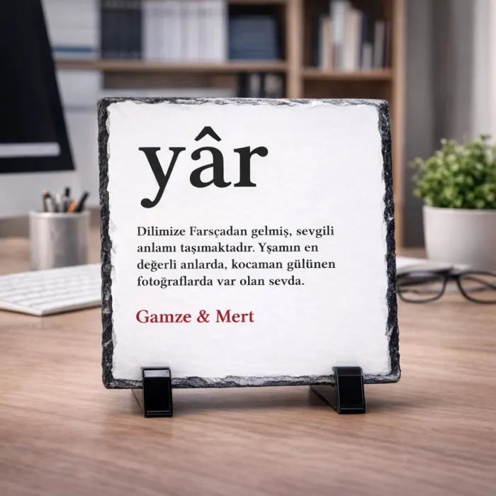 Yar Yazılı Özel İsim Baskılı Doğal Taş