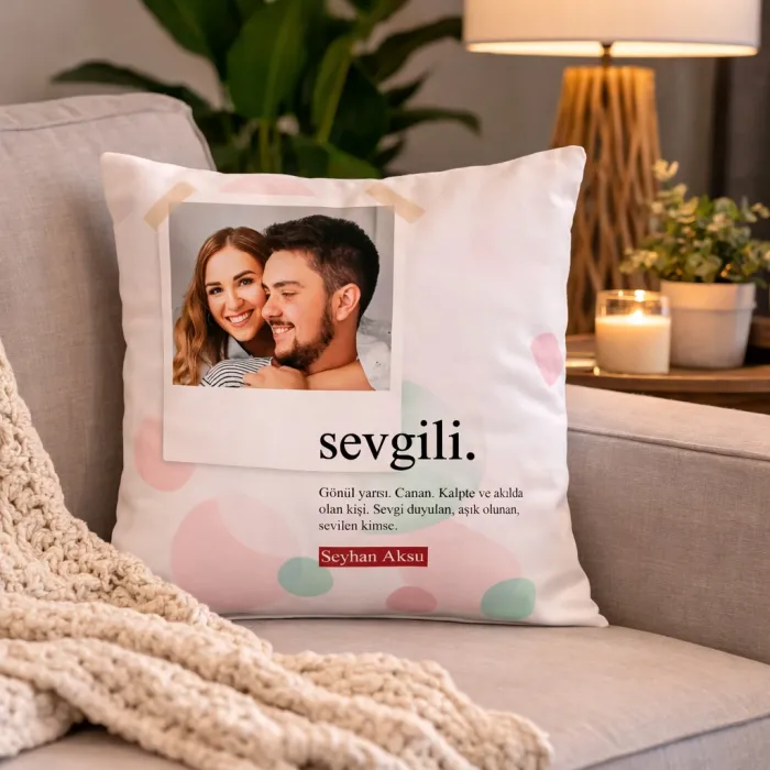 Kişiye Özel Fotoğraflı Sevgili Anlamı Yastık