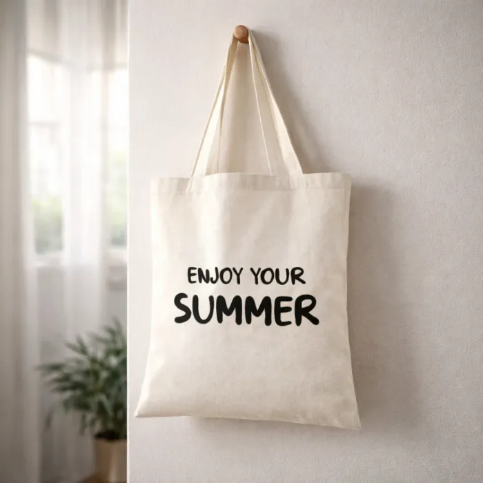 Enjoy Your Summer Tasarımlı Askılı Bez Çanta