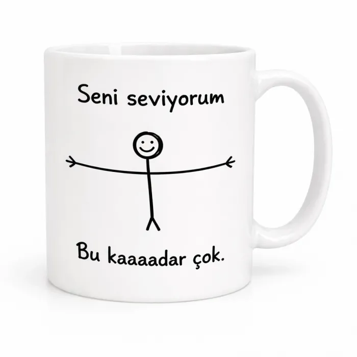 Seni Bu Kadar Seviyorum Tasarımlı Kupa