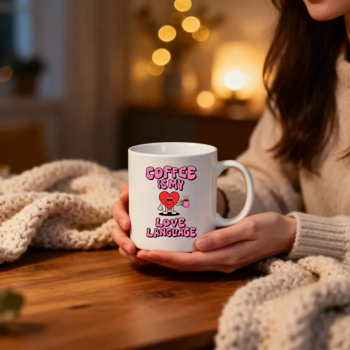 Coffee Is My Love Language Temalı Kupa