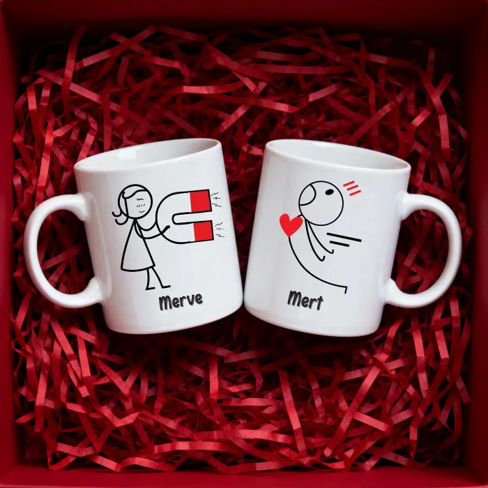 Aşkın Çekim Gücü – Kişiye Özel Çift Kupa Seti