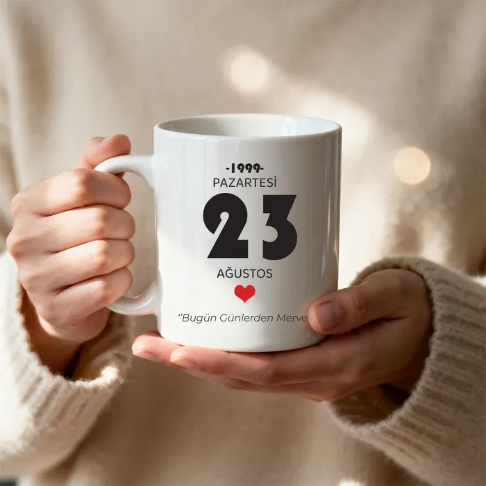 Doğduğun Gün Temalı Kişiye Özel Kupa Bardak