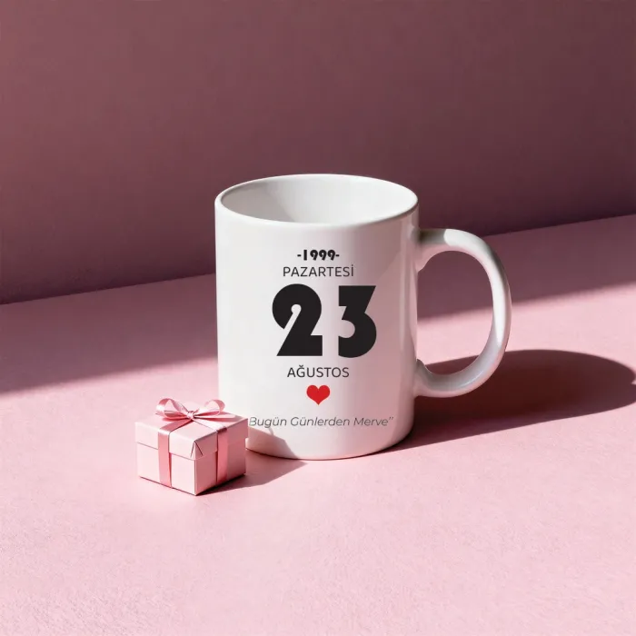 Doğduğun Gün Temalı Kişiye Özel Kupa Bardak
