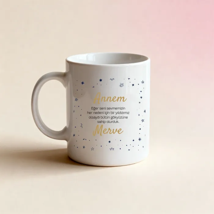 Annem Yazılı Kişiye Özel İsimli Kupa Bardak