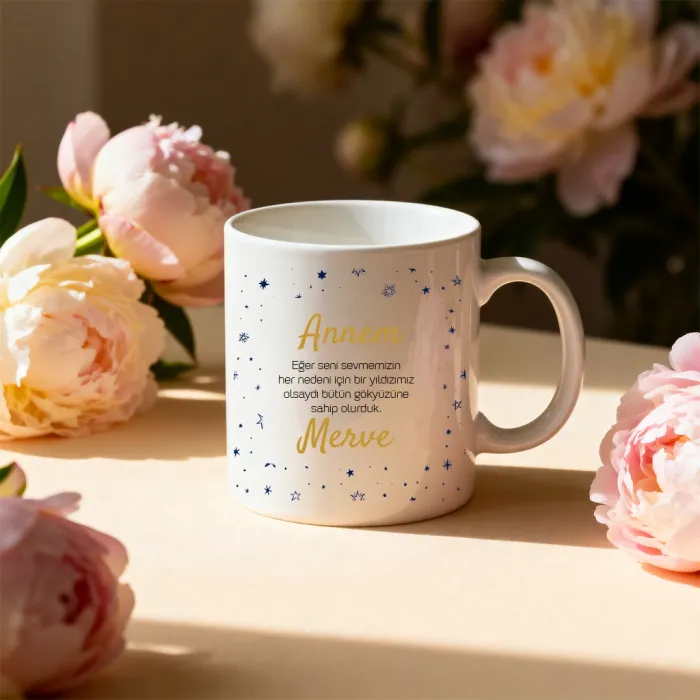 Annem Yazılı Kişiye Özel İsimli Kupa Bardak