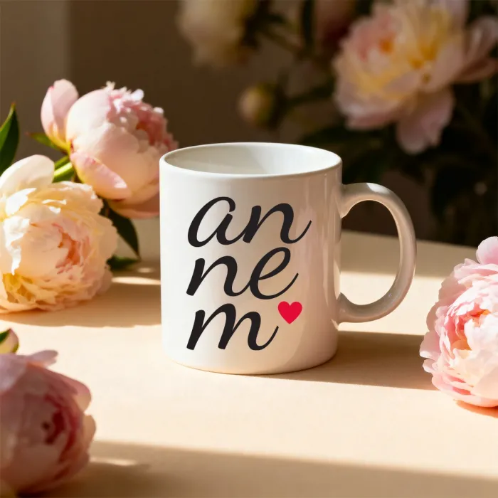 Annem Yazılı Anneler Gününe Özel İsimli Kupa Bardak